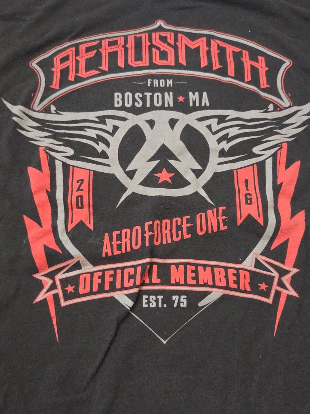 AeroSmith Rock N Roll Aero Force One 2016 Black Men's XL Shirt official member